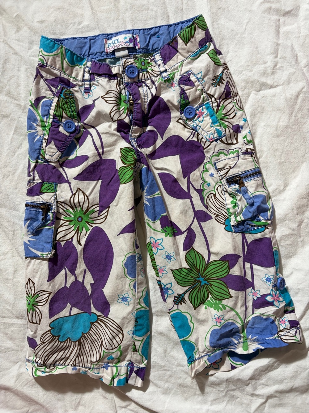 The Children's Place Purple Floral Capri Pants